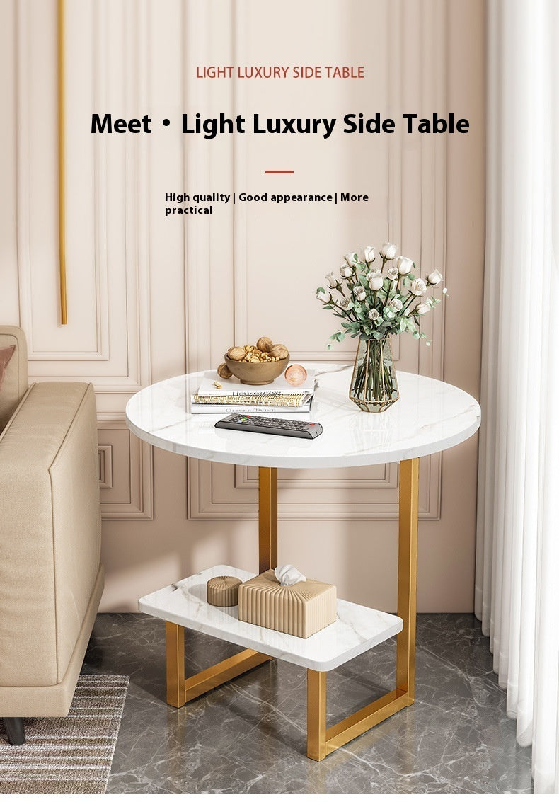 Coffee Table Modern Minimalist Creative Small Table Double-layer Sofa Cabinet